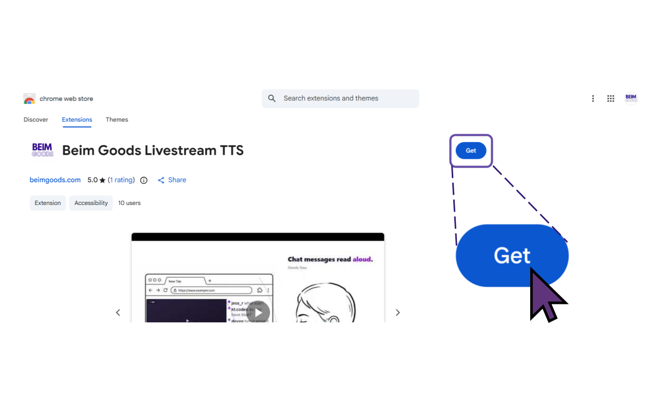  get Beim Goods Livestream TTS from Google